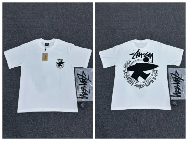 Stussy Beach Roots International Design White T-Shirt - 1