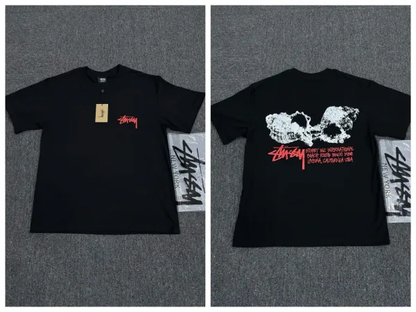 Stussy Skull Graphic Black T-Shirt - 1