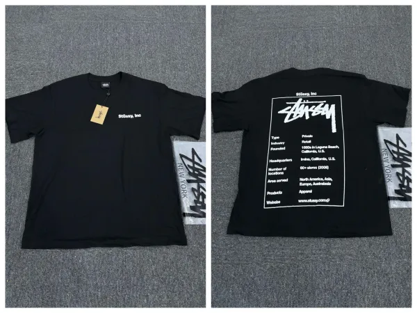 Stussy Inc Info Tee Black T-Shirt - 1