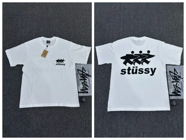 Stussy Stüssy Triple Runner Graphic T-Shirt White T-Shirts - 1