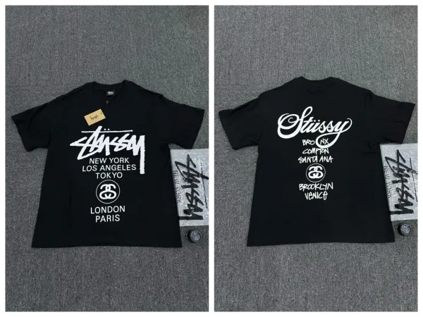 Stussy World Tour Black T-Shirt - 1