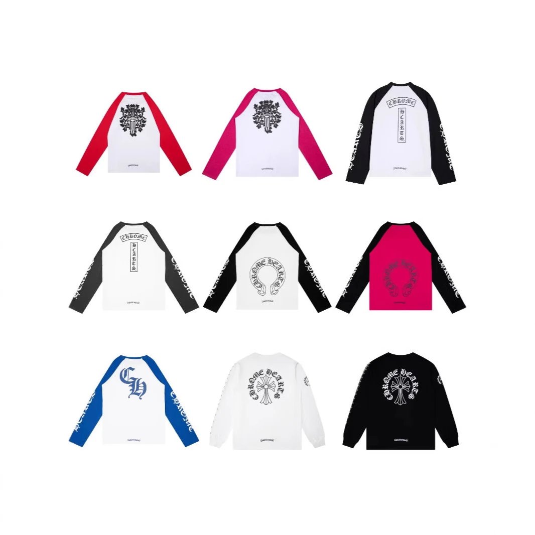 跨境高版本Chrome Hearts 25ss克罗暗花梵文印花长袖男女插肩长袖 - 134503