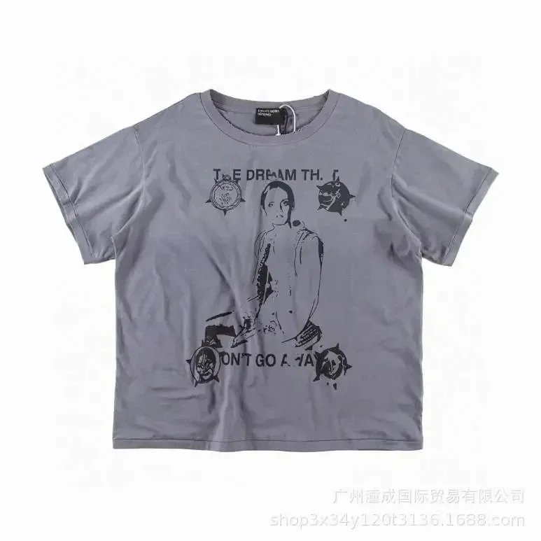Vintage Portrait Print Rock Hip-Hop T-Shirt photo 8