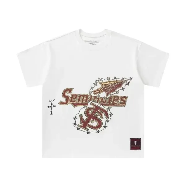 Travis Scott x Mitchell & Ness Seminoles Barbed Wire Graphic T-Shirt - 1