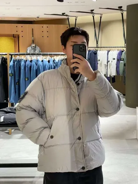 Moncler Maya Down Jacket Light Gray Outerwear - 11