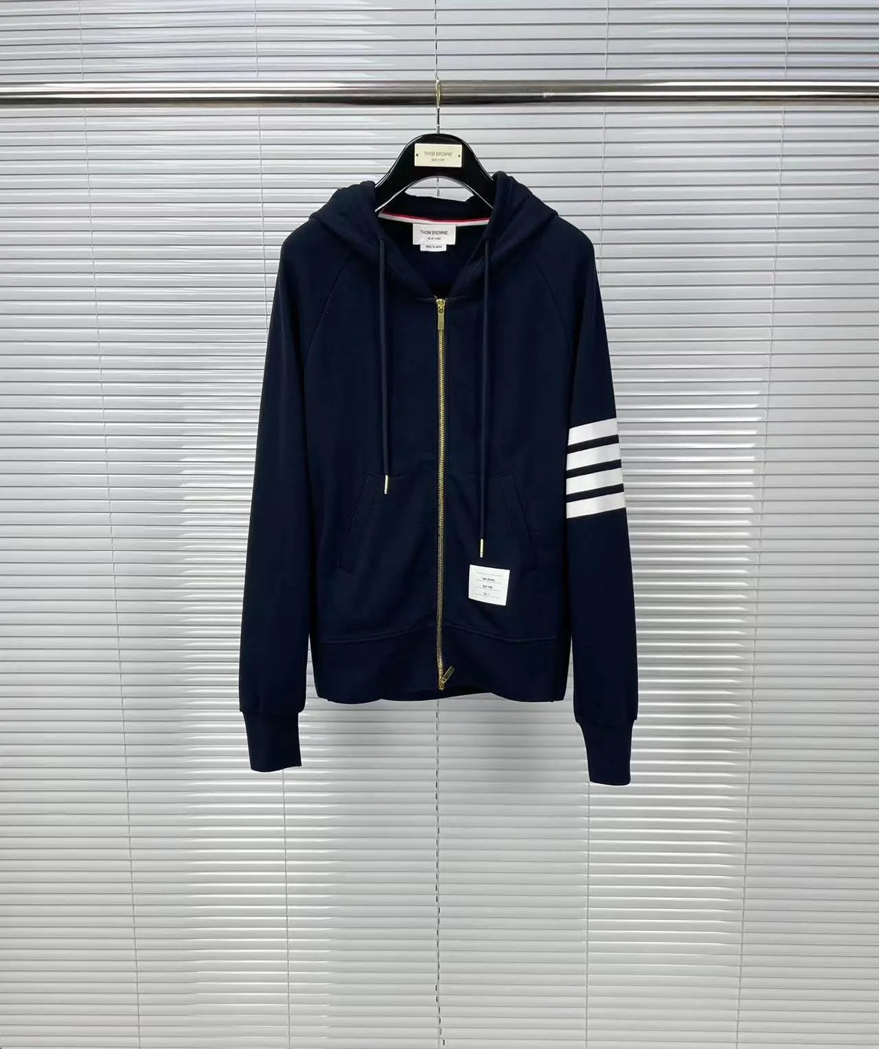 Thom Browne 4-Bar Stripe Zip-Up Hoodie Black - 16