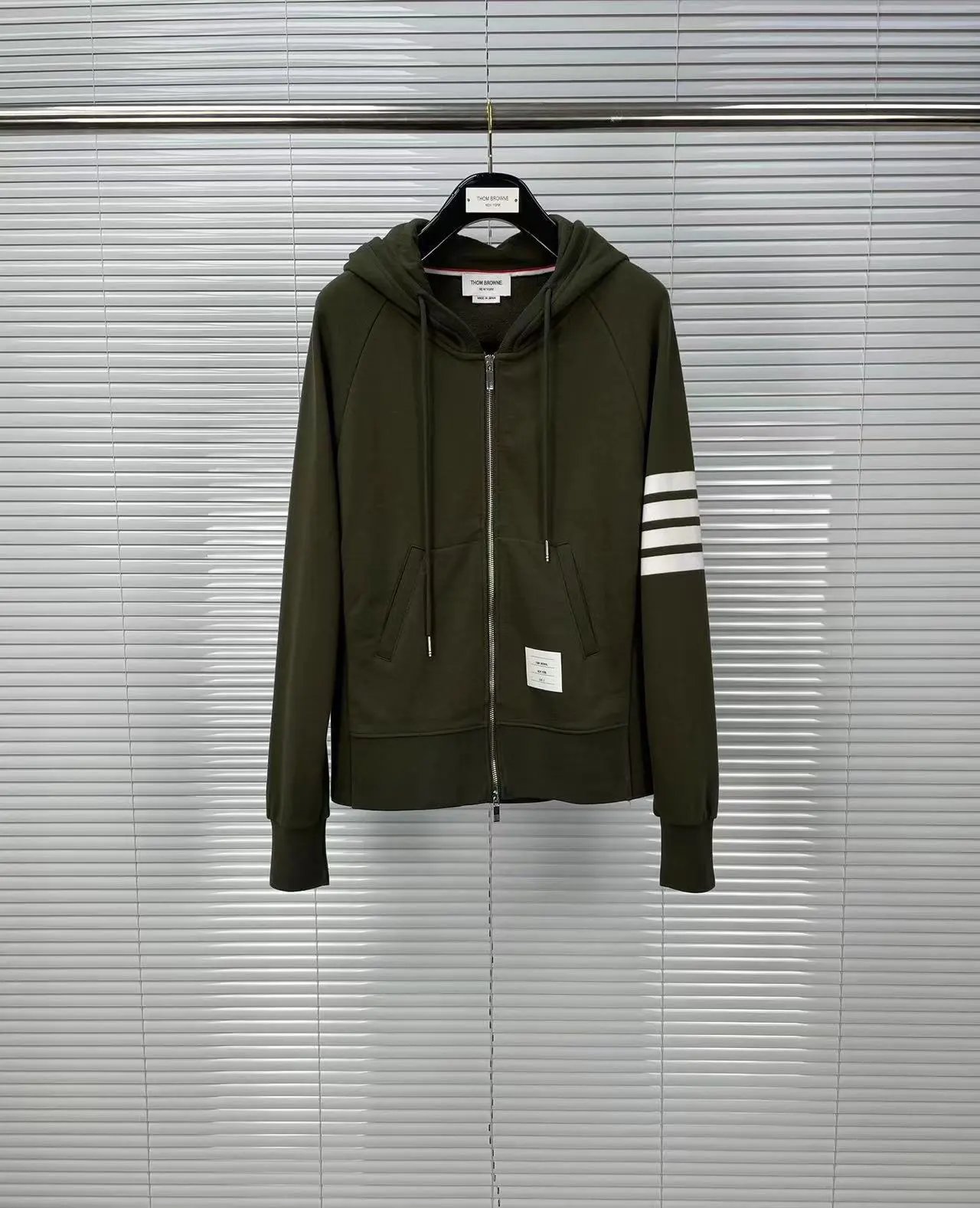 Thom Browne 4-Bar Stripe Zip-Up Hoodie Black - 10
