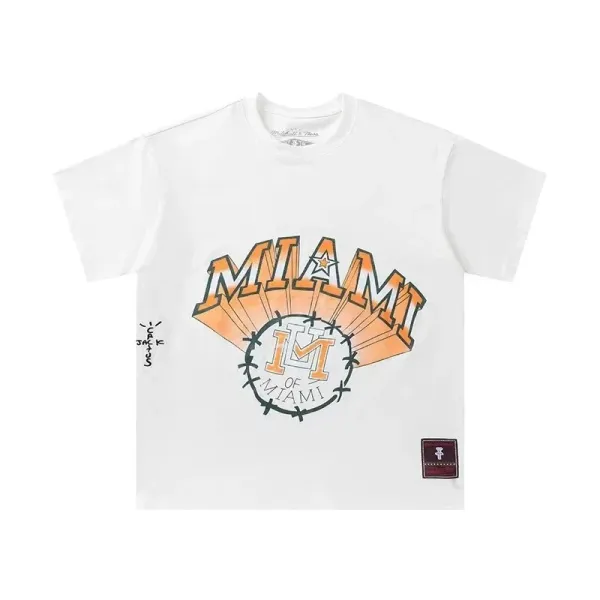 Travis Scott x Mitchell & Ness Miami Graphic T-Shirt White - 1