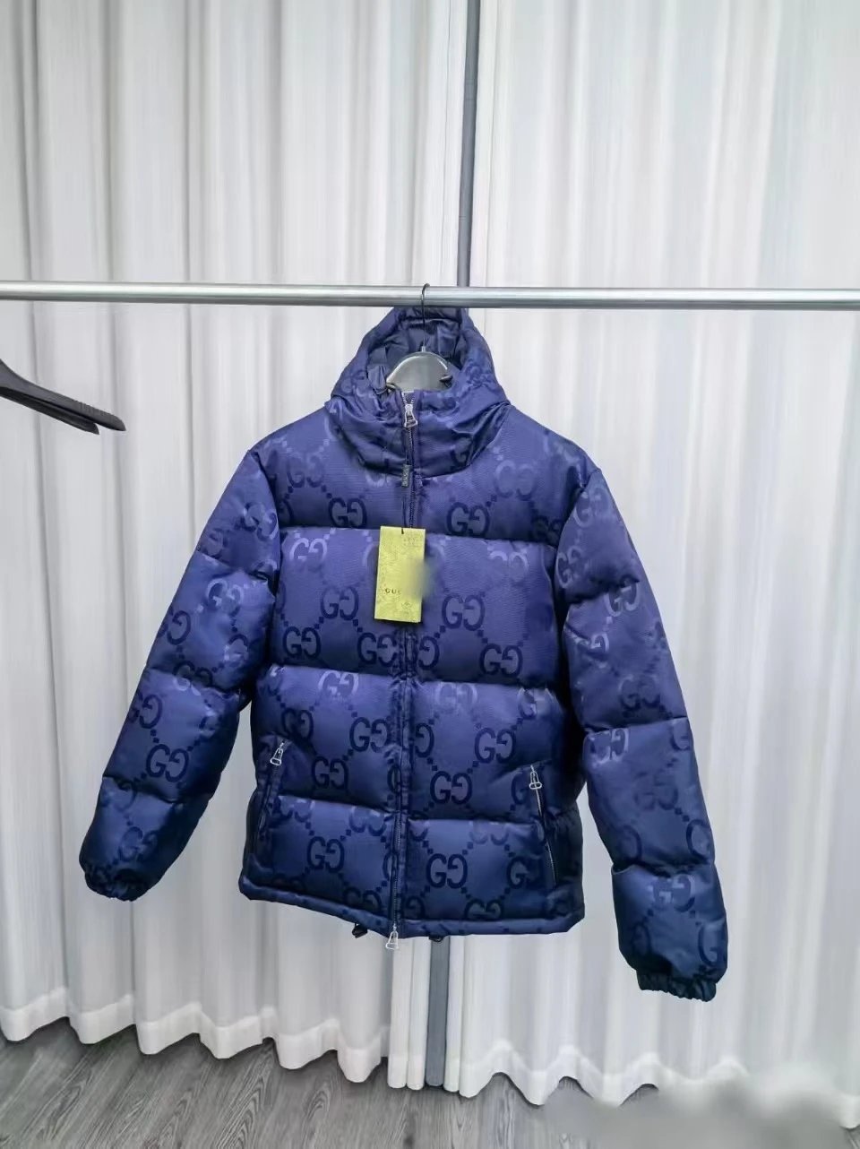 Gucci GG Monogram Down Jacket Navy Blue - 6