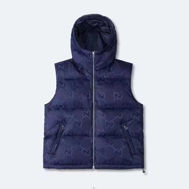 Gucci GG Monogram Down Jacket Navy Blue - 14