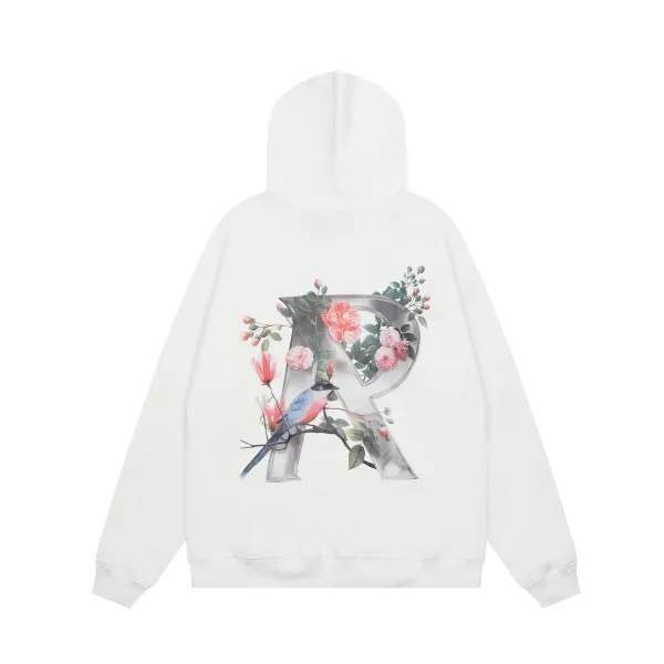 R Brand Floral Bird 'R' Hoodie White - 1