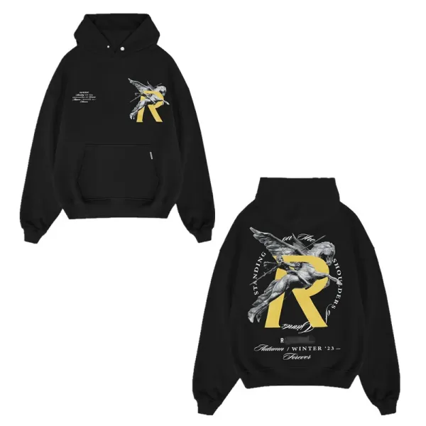 R Brand Standing on the Shoulders of Giants Hoodie Black - 1