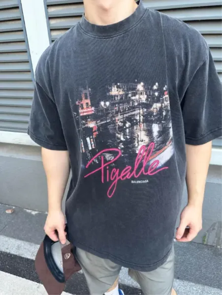 Balenciaga Figalle Print Washed Black T-Shirt - 2