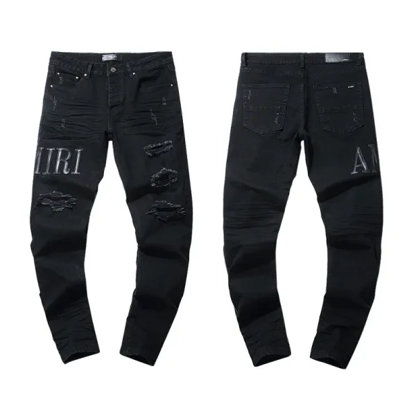 Gallery Dept. Distressed Logo Print Slim Fit Jeans - 3