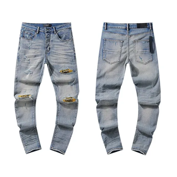Gallery Dept. Distressed Logo Print Slim Fit Jeans - 11