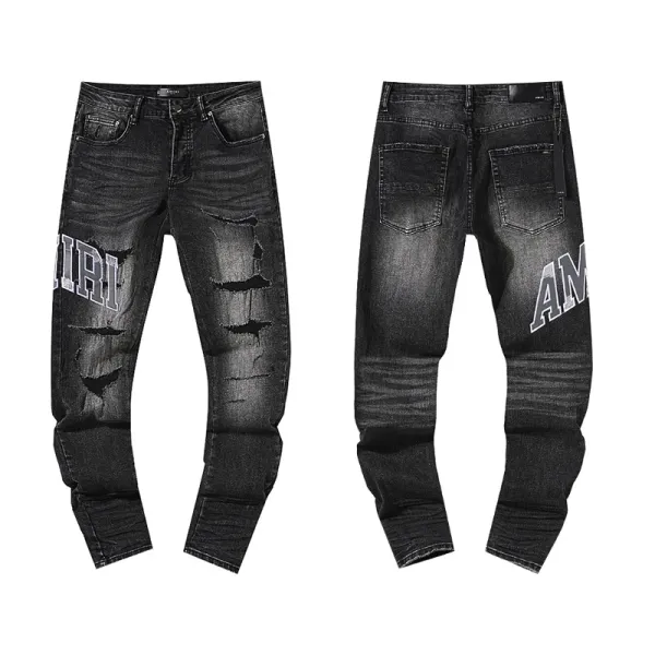 Gallery Dept. Distressed Logo Print Slim Fit Jeans - 20
