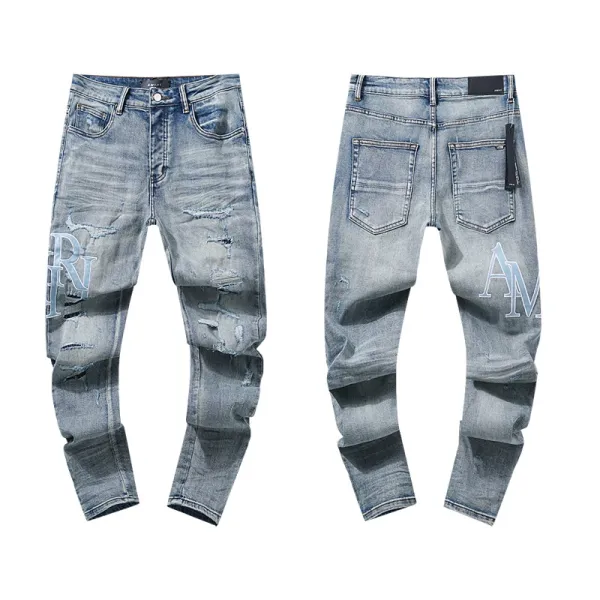 Gallery Dept. Distressed Logo Print Slim Fit Jeans - 15