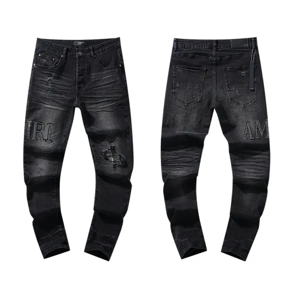 Gallery Dept. Distressed Logo Print Slim Fit Jeans - 9