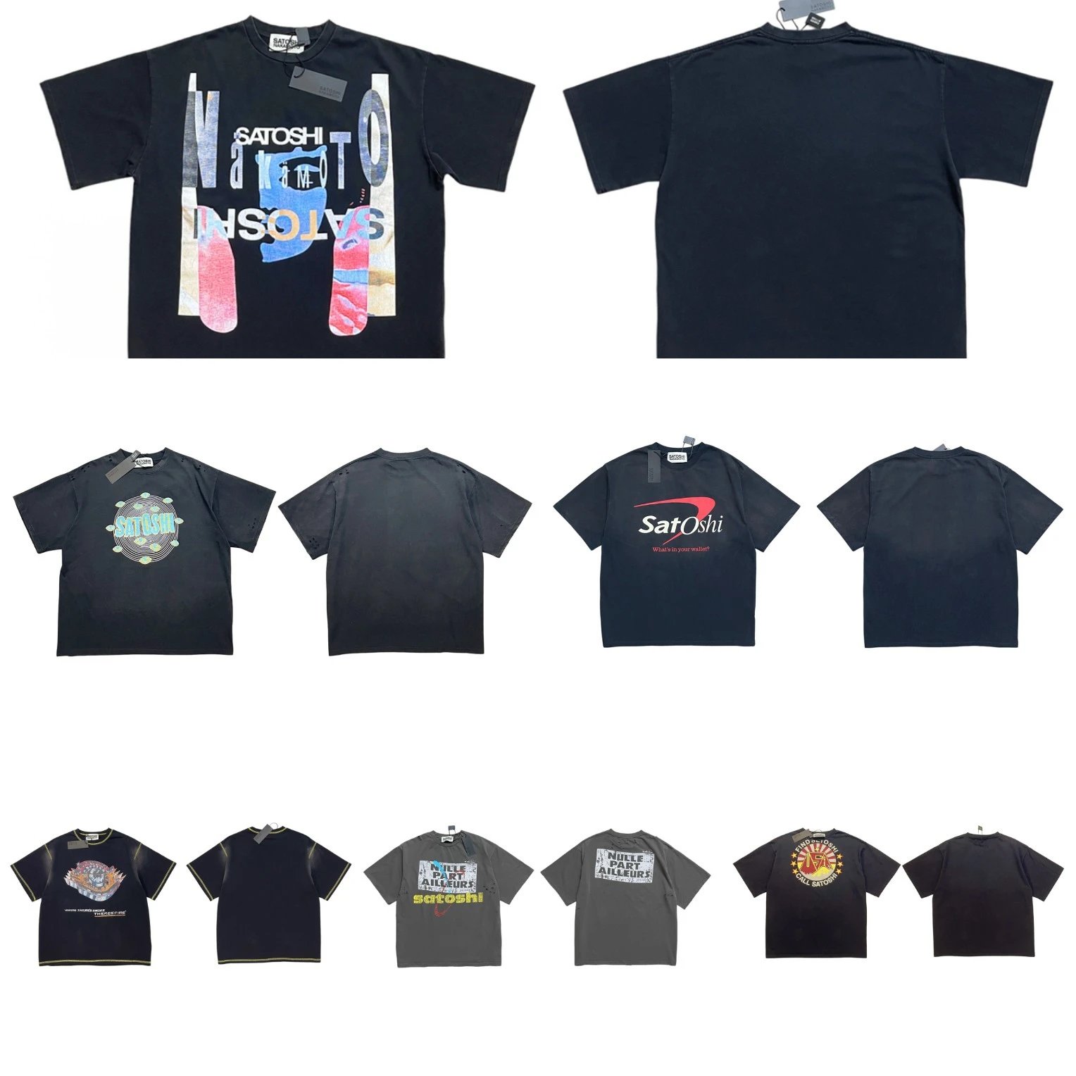 SATOSHI Printed Distressed T-Shirt
