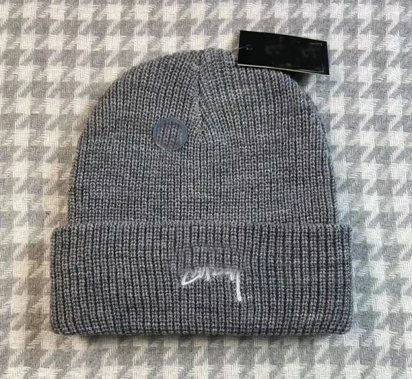 Stüssy Classic Ribbed Beanie Gray Knit Hat - 1