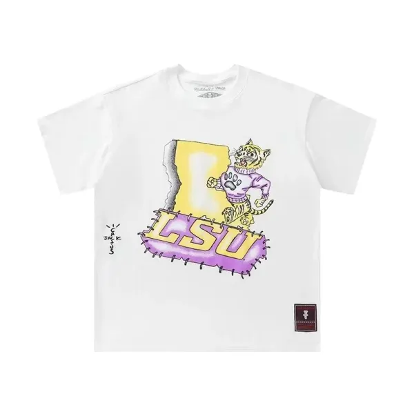 Travis Scott x LSU Tigers Graphic T-Shirt White - 1