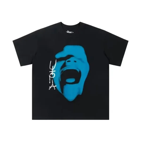 Undefeated x UPA Screaming Face Blue Print Black T-Shirt - 1