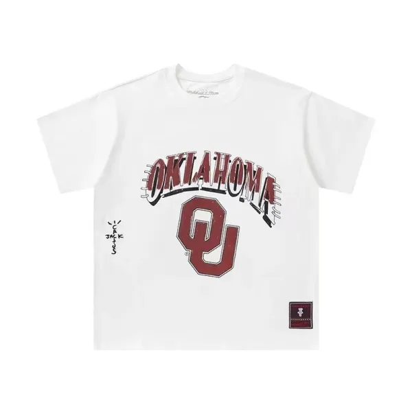 Travis Scott x Oklahoma Sooners Arch Logo White T-Shirt - 1