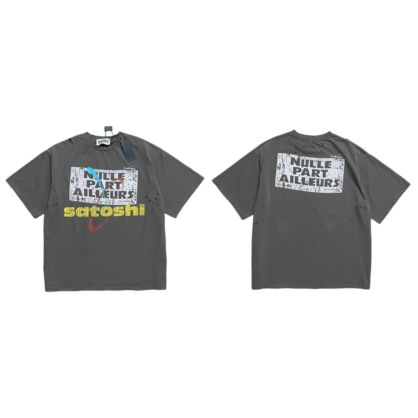 SATOSHI Printed Distressed T-Shirt photo 5