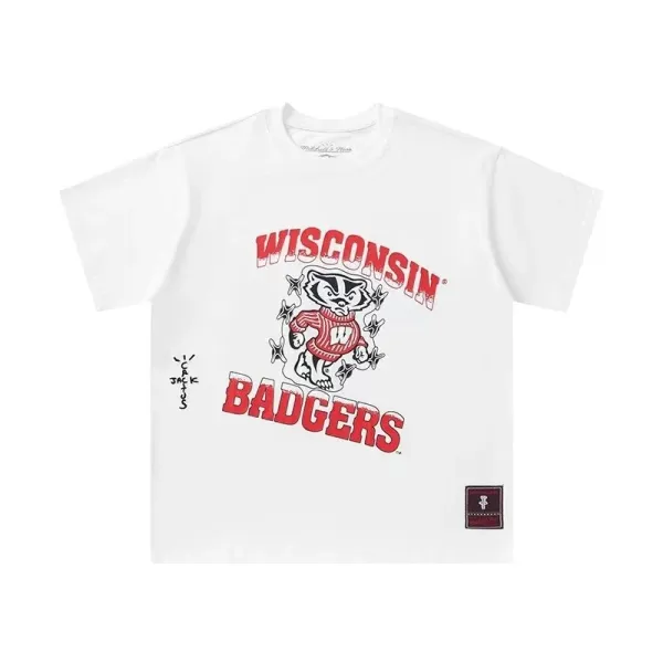 Travis Scott x Mitchell & Ness Wisconsin Badgers Graphic T-Shirt - 1