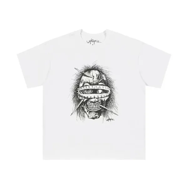 Hofic Skull Graphic White T-Shirt - 1