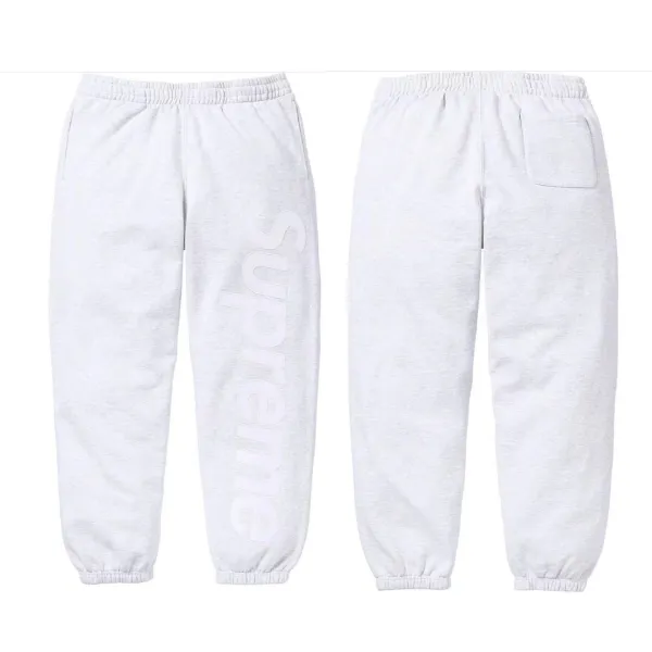 Supreme Logo Sweatpants Light Gray Sweatpants - 17