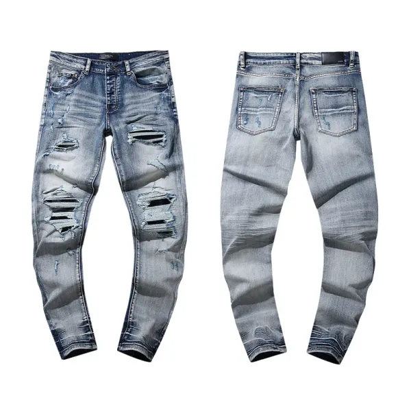 Gallery Dept. Distressed Logo Print Slim Fit Jeans - 5