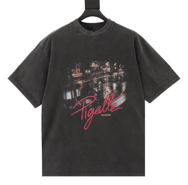 Balenciaga Figalle Print Washed Black T-Shirt - 1