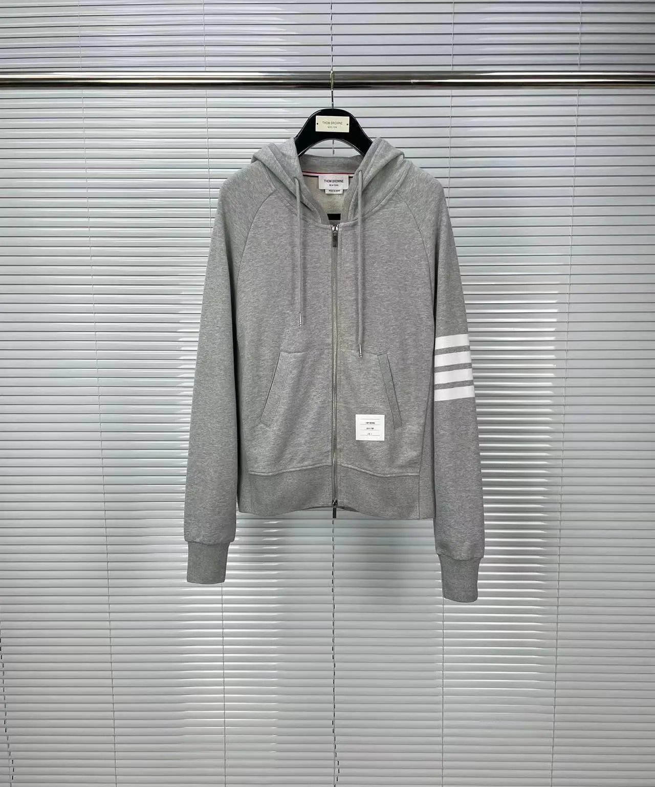 Thom Browne 4-Bar Stripe Zip-Up Hoodie Black - 5