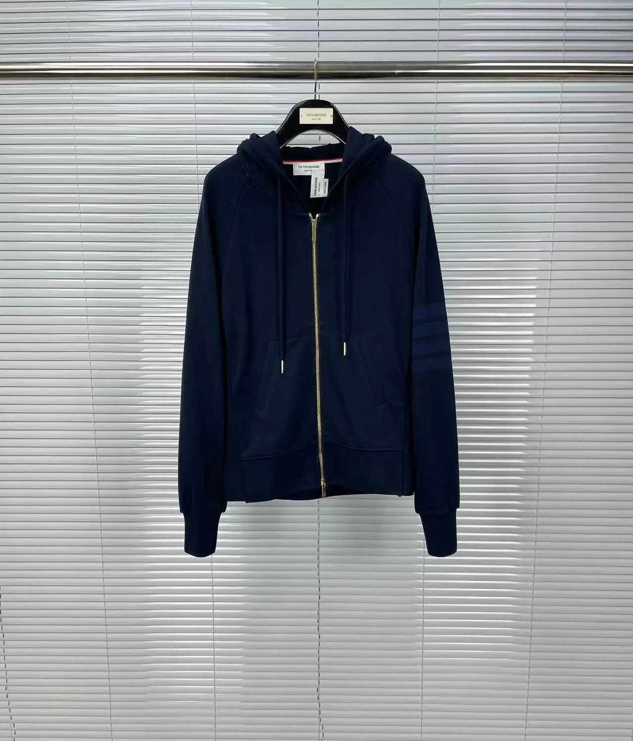 Thom Browne 4-Bar Stripe Zip-Up Hoodie Black - 12