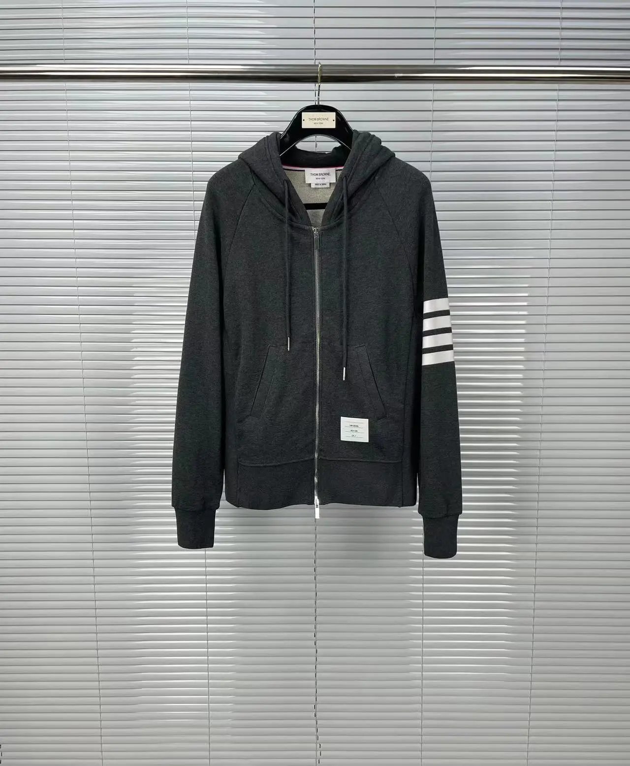 Thom Browne 4-Bar Stripe Zip-Up Hoodie Black - 7