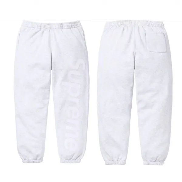 Supreme Logo Sweatpants Light Gray Sweatpants - 1