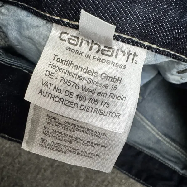 Carhartt WIP Double Knee Shorts Black Denim Shorts - 15