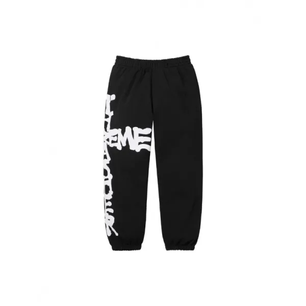 Supreme Cross Logo Sweatpants Black - 1