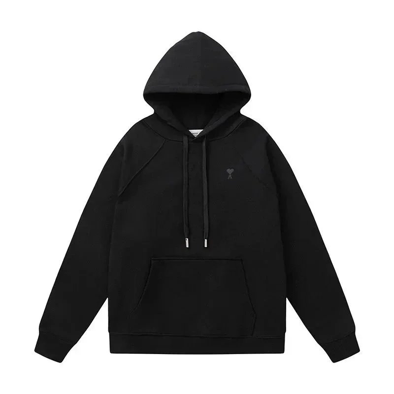 AMI Paris Heart Logo Hoodie Royal Blue - 12