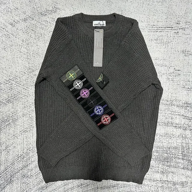 Stone Island Knitwear Crewneck knit sweater with compass sleeve badge product detail image 10