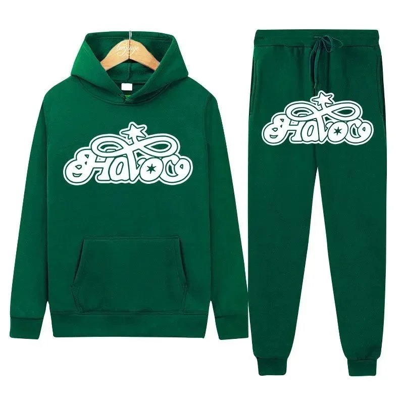 Design Hoodie and Sweatpants Set Orange Streetwear Tracksuit - 18