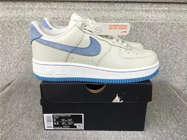 Nike Air Force 1 Low Light Bone/Blue Sneakers - 1