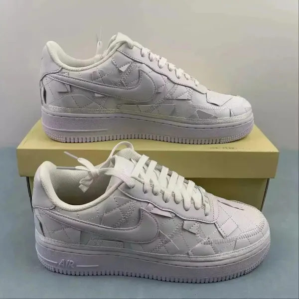 Nike Air Force 1 Low Quilted White Sneakers - 1