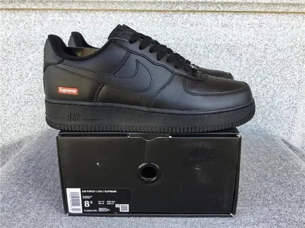 Nike x Supreme Air Force 1 Low Black Sneakers - 1