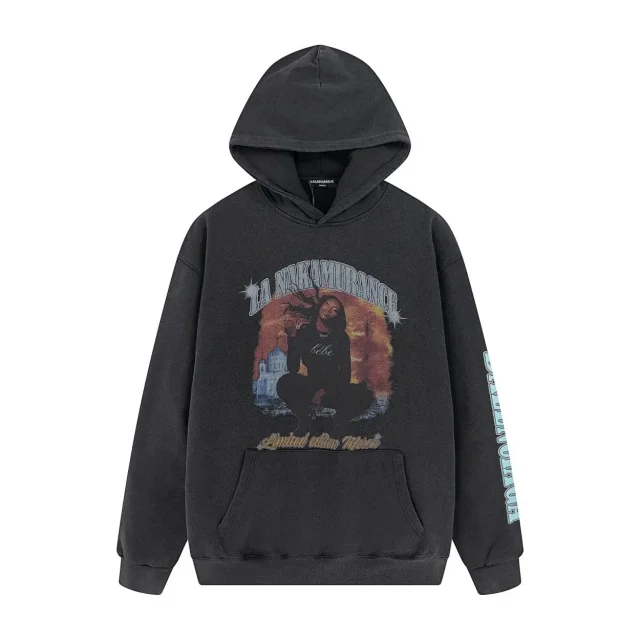 Balenciaga Hoodies & Sweatshirts Hooded pullover with kangaroo pocket product detail image 24