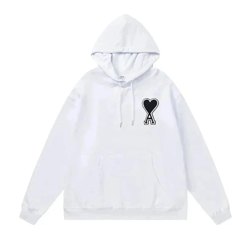 AMI Paris Red Heart 'A' Embroidered Hoodie - rep Ami Paris