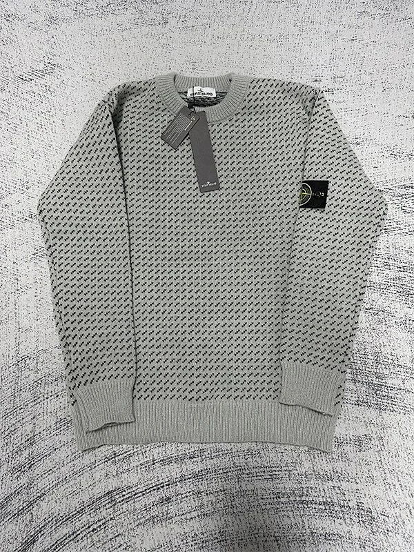 Stone Island Knitwear Crewneck knit sweater with compass sleeve badge product detail image 13