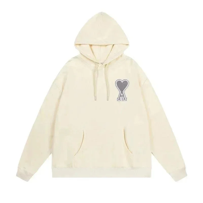 AMI Paris Red Heart 'A' Embroidered Hoodie - rep Ami Paris
