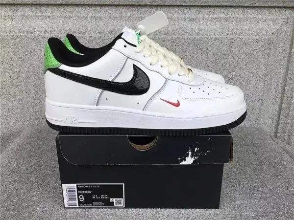 Nike Air Force 1 '07 LX White Black Green Sneakers - 1